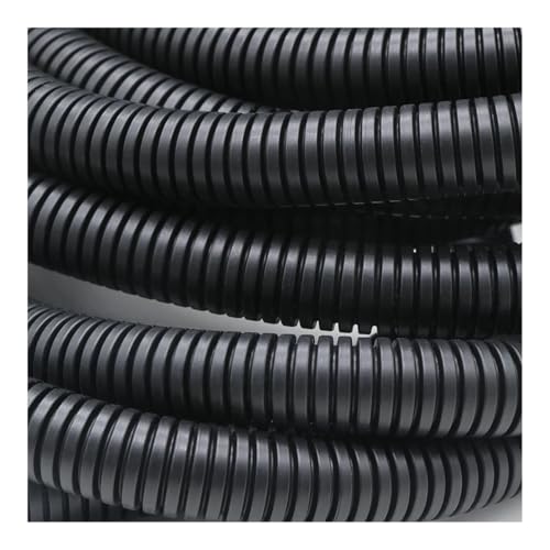 FOVAOK Tubo corrugado con aislamiento de polipropileno negro AD 7,5 mm ~ 34,5 mm, manguera de alambre corrugado de plástico, cable de coche, resistente al calor, funda protectora (AD18,5 x ID14,3 mm