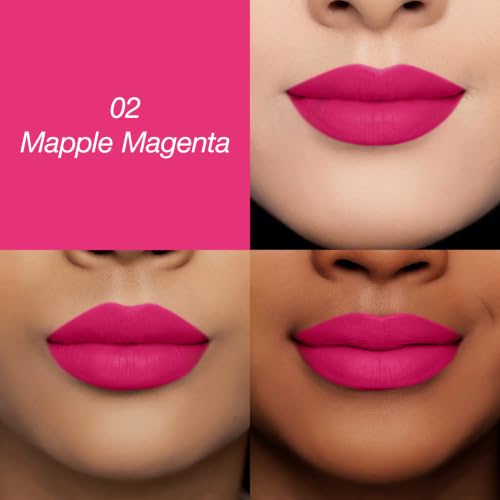 Image of Colors Queen Lippie Creamy Matte Lipstick | Single Swipe Application, Long Lasting | Highly Pigmented, Lightweight Lipstick for Women Infused with Jojoba Oil and Vitamin E (02 - Maple Magenta, 5g)