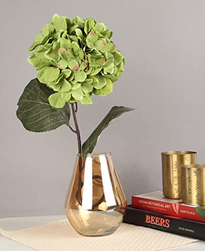 Image of Gold vase Glass vase for Home Decor Gifting Table Flower vase Tied Ribbons