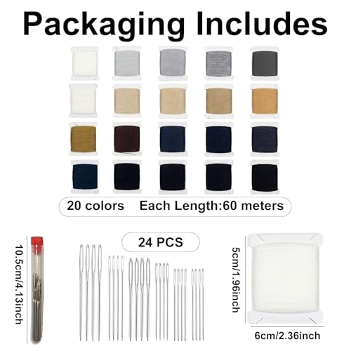 Kit de Hilos para Darnado, 20 Colores x 60m, 50% Lana 50% Acrílico miniatura 2