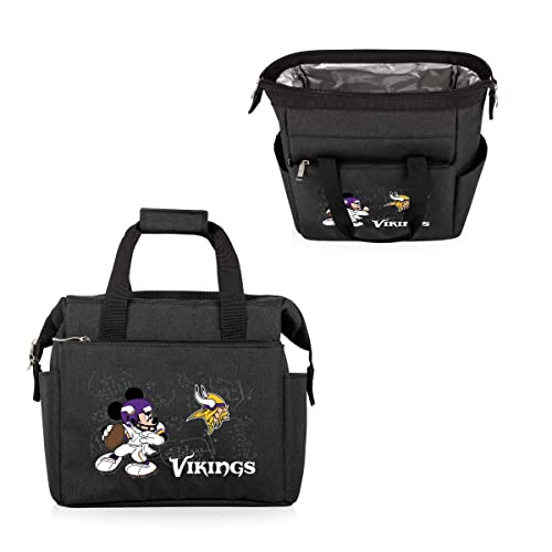 Image of PICNIC TIME NFL Mickey Mouse On The Go Lunch Bag - Soft Cooler Lunch Box - Insulated Lunch Bag, (Black)