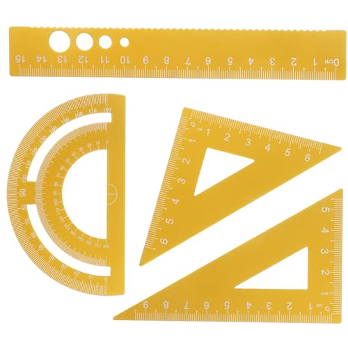 NUOBESTY 4pcs Aluminum Alloy Ruler Set Measuring Ruler Kit for Students Teachers Engineers Professional Drawing Tool