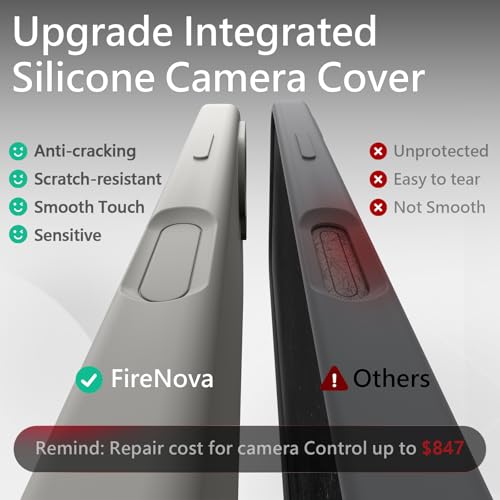 Image of FireNova Magnetic for iPhone 17 Case, Compatible with MagSafe, [Integrated Silicone Camera Control Button] [Camera Protection] Anti-Scratch Microfiber Lining Phone Case, 6.3 inch, Natural Titanium