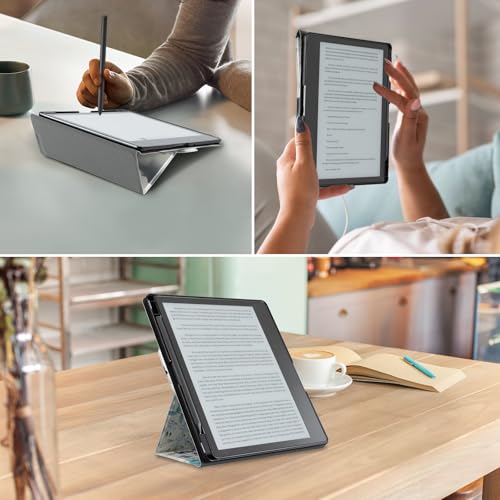 Image of CoBak Stand Case for Kindle Scribe - Premium Folio Leather Cover with Pen Holder, Auto Sleep /Wake - Compatible with 10.2 Inch Kindle Scribe (2022 /2024 Release)