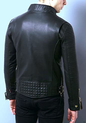 Image of SKADO Genuine Leather Jacket Men Real Leather Jacket Biker Soft Lambskin SlimFit