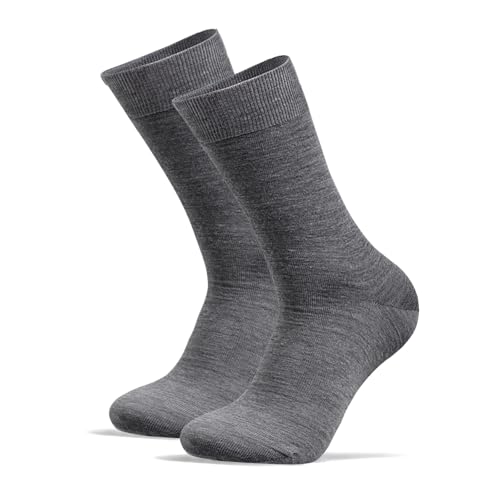 C4N Men's Merino Socks Size 9-11 - Breathable Business Dress Socks, Moisture-Wicking & Non-Slip (1 Pair, Gray)