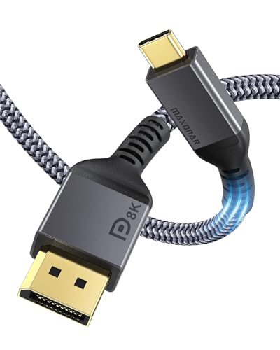 Maxonar Cable USB C DisplayPort 3m, 8K@60Hz 4K@60Hz/144Hz/120Hz 5K@60Hz...