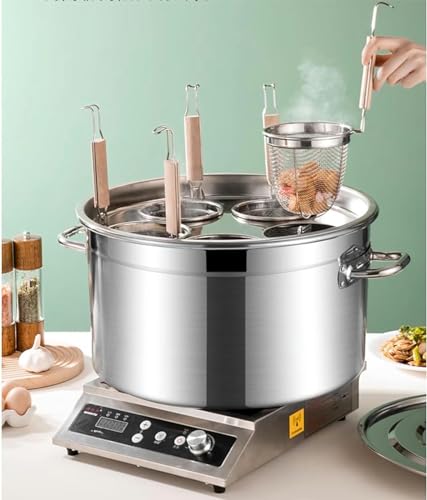 Generico Pentola Multifunzionale per zuppa con colino, Set per cuocipasta con cestello e Coperchio, pentole Multiuso per Cottura a Vapore, Padella in Acciaio Inossidabile Resistente per Cucina domest