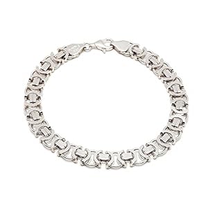 Aurum Jewelry 925 Silberarmband: Königsarmband flach Silber rhodiniert mit der Breite 8,5mm und auswählbare Länge 20cm und 22cm Aurum Jewelry 925 Silberarmband: Königsarmband flach Silber rhodiniert mit der Breite 8,5mm und auswählbare Länge 20cm und 22cm