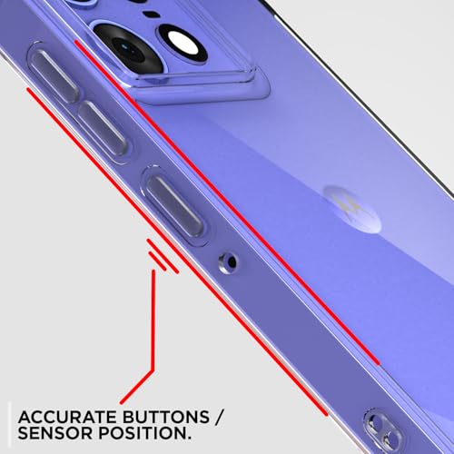 Image of Outlouders Back Cover for Motorola Moto Edge 50 Pro 5G Clear Transparent PC + TPU | Raised Edges | Shockproof Protection Bumper Case (Transparent)
