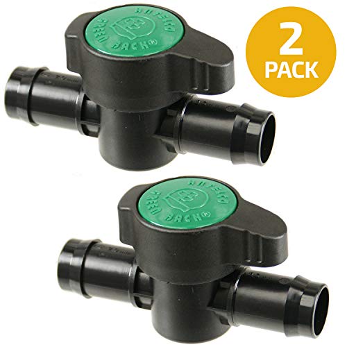 2-Pack in-Line Barbed Ball Valve for 3/4 Inch Tubing - Regulate and Shut-Off/On
