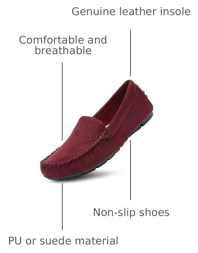 Image of Bernal Women's Non-Slip Penny Loafers - All-Day Comfort Flat Driving Shoes for Work Office & Casual Walking