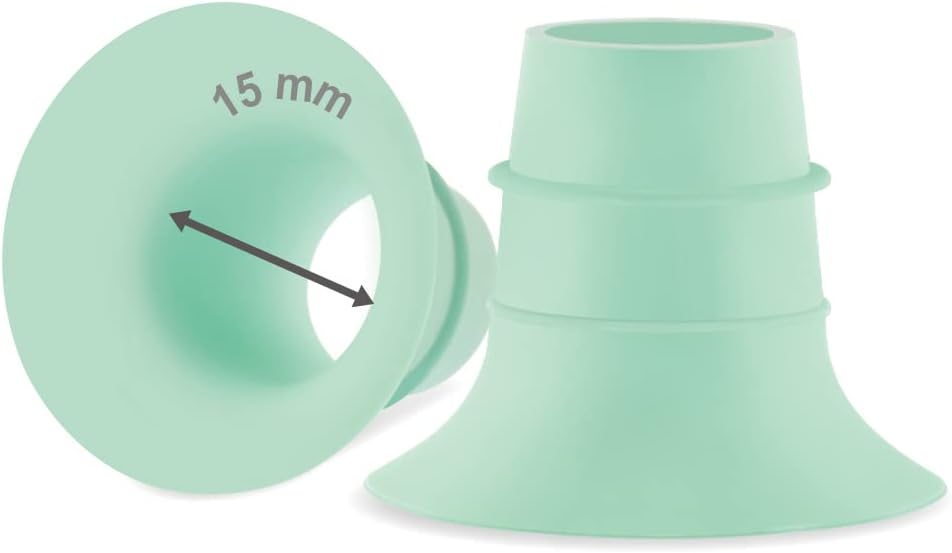 Maymom Flange Insert 15 mm Compatible with Medela PersonalFit Flex 24 mm and Elvie Single Double Electric and Elvie Stride 24 mm Wearable Cup, Compatible Accessories, Not Original, Green