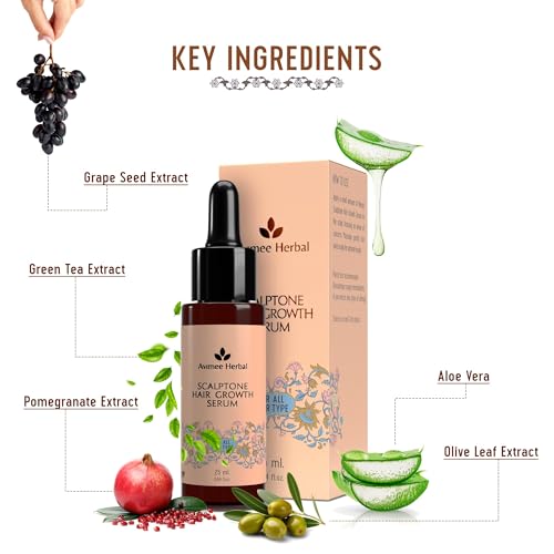 Image of Avimee Herbal Scalptone Hair Growth Serum (Pack of 2) | Scientifically Proven Formula | Enriched with Nansyl & Green Tea Extract | For Hair Growth & Hair Fall Reduction | 10 ml each