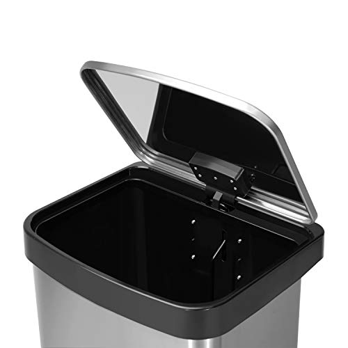 Caneca de basura rectangular de acero inoxidable 14.5 gal miniatura 5