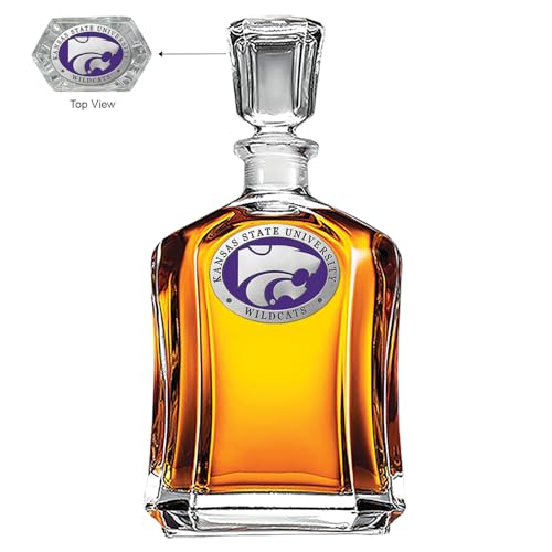 Image of Heritage Pewter Kansas State University Capitol Decanter | 24 OZ Whiskey Decanter for Liquor with Airtight Stopper | Expertly Crafted Pewter Glass