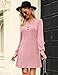 Annebouti Winter Spring Long Sleeve Mini Sweater Dresses for Women 2025 Knit Cute Petite Sexy Aline Casual Wedding Guest Christmas Holiday Dinner Party Short Tunic Dress Pink XS