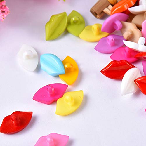 Healifty 120Pcs Colored Buttons Nylon 1 Holes Lips Buttons Sewing Buttons Clothes Decoration Christmas Dress Accessories For Diy Crafts Scrapbooking (Random Color) #TOP7