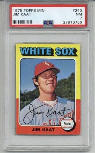 1975 TOPPS MINI #243 JIM KAAT BASEBALL CARD CHICAGO WHITE SOX PSA 7 LOW POP RARE