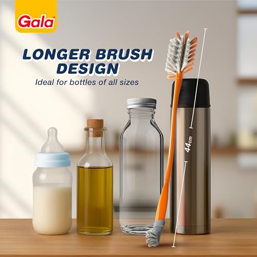 Image of Gala Antibac Bottle Cleaning Brush(1.5Ft,Orange & Gray)