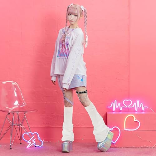 Image of Junely Leg Warmers for Women Kawaii Leg Warmer Cute Legwarmers Japanese Socks Emo Lolita Gyaru Harajuku Accessories