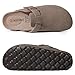 KIDMI Genuine Suede Clogs for Women Cork Footbed Sandals Leather Mules Potato Shoes with Arch Support Mocha 38 (Size 7)