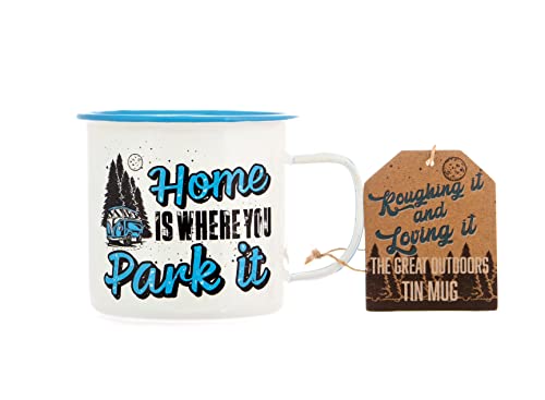 Boxer Gifts 'Home is Where You Park It' Enamel Tin Camping Mug...