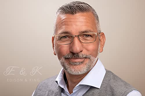 Edison & King “Elements” reading glasses, metal, small frame, with premium lenses (Gold, +2,00 dpt) - Image 2