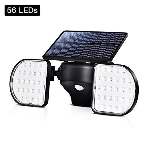 DiDi DENG Solar Lights Outdoor Dual Head 360°Adjustable Motion Sensor Spotlights IP65 Waterproof
