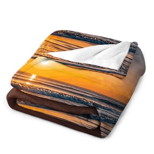 Couverture polaire canapé coucher de soleil 140x178cm molleton doux - 4
