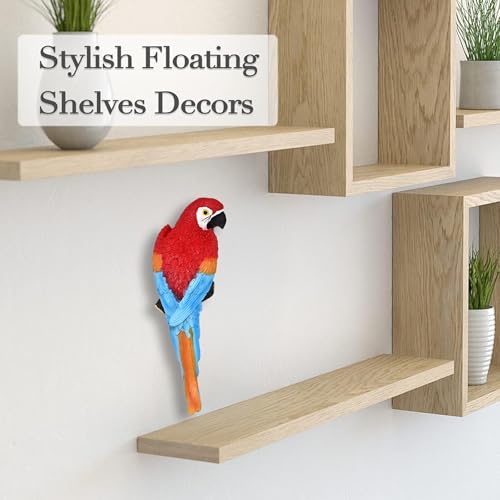 Image of Cortina Resin Bird Figurine Statue Flower Pot for Home Decor | Flower Pot for Dining Table -Nordic Modern Boho Style Decorative Resin Pot | Aesthetic Flower Pot for Office - 34X10 CM - Red - 1PC