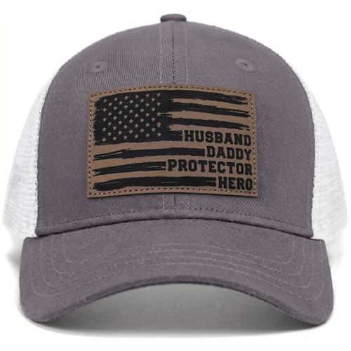 Image of Fathers Day Dad Papa Gifts from Daughter Son Wife, Unique Men's Hat for Dad Grandpa Husband, Leather Pattern Baseball Cap