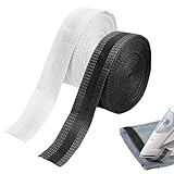 2 Rollen Saumen Bügelband 10m Saumband zum Aufbügeln 25mm Breit Bügelband, Bügelkleber, Selbstklebend Kleidung AufbüGeln Klebeband für Kleidung Hosen Stoffe, Schneller Saum Stoffband (Schwarz, Weiß)