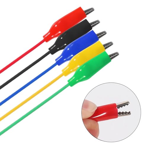 Image of 5PCS Banana Plug to Alligator Clip Test Leads 4mm Banana Plug Crocodile Clips Soft Flexible Cable for Electrical Test 1m /39.37inch
