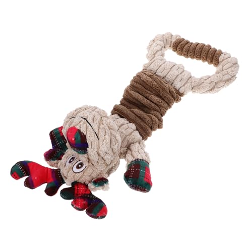 Milisten Juguete Navideño para Perros Forma de Peluche Chirriante Resistente para Masticar para Cachorros y Perros Pequeños y Medianos
