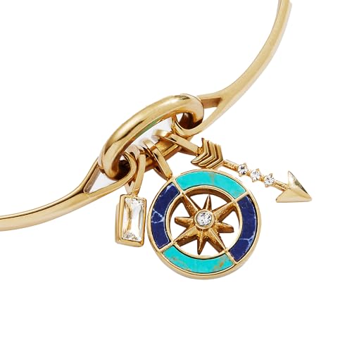 Alex and Ani New Beginnings Multicharm Interchangeable Bolo Bracelet:Stainless Steel Gold:Blue