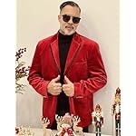 COOFANDY Men's Velvet Blazer One Button Velour Tuxedo Jacket Notched Lapel Suit Jackets for Prom Wedding Party Dinner