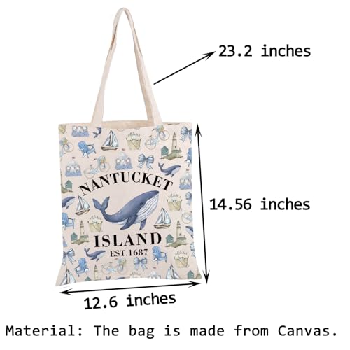 Bolso tote PWHAOO con faro de la isla Nantucket, fundado en 1687, regalo para amantes de la costa miniatura 3