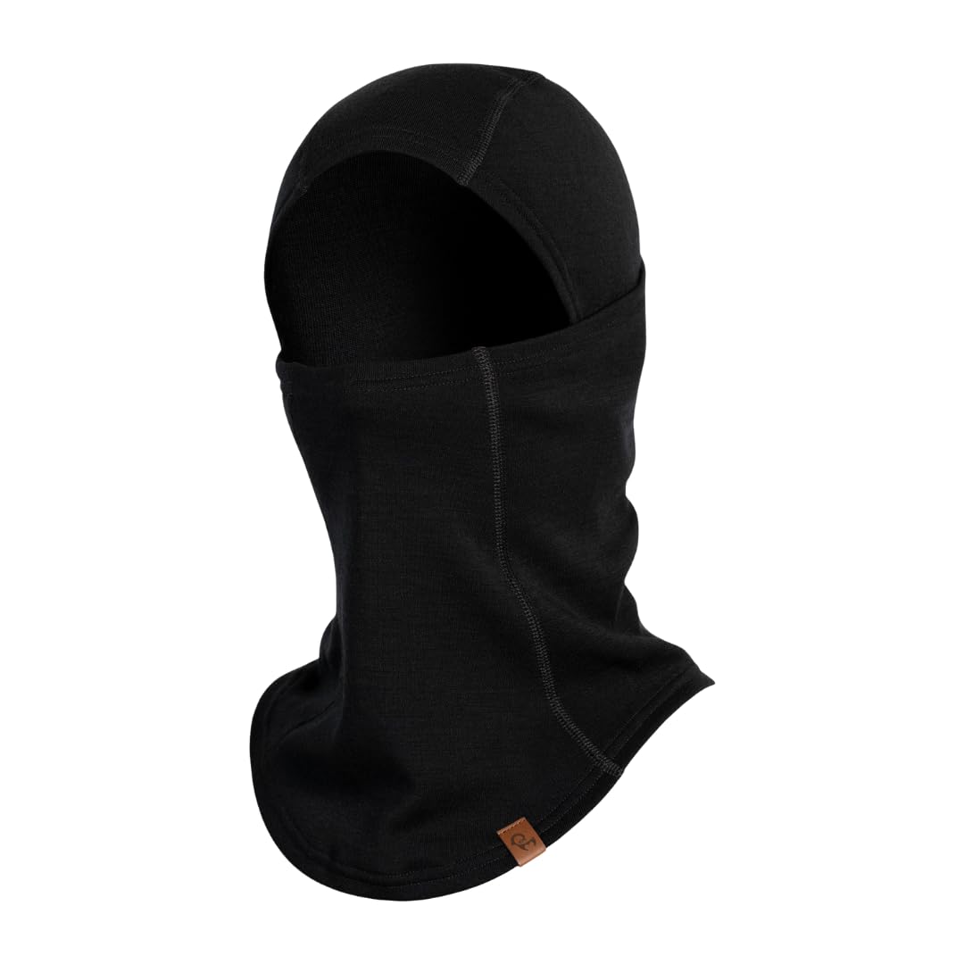 menique Cagoule 100 % mérinos pour homme - Double couche - Sans coutures - Masque de ski chaud et masque de moto - En laine - Accessoire de ski thermique pour le sport et l'extérieur - Protection UV