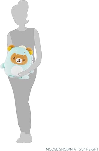 Miniatura 5 de Rilakkuma San-X Original Plays with Dino Flat Mochi Series - Peluche de 15 pulgadas, color verde pastel