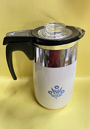 corning ware electric percolator - Vintage Corning Ware Cornflower P-23-EP 10-Cup Electric Coffee Percolator