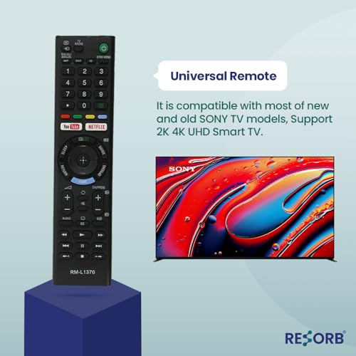 Image of Sony TV Remote Compatible with Sony Bravia Smart LED LCD UHD OLED QLED 4K Android TV Models, Replacement Remote Control, Black LED 266 NVC
