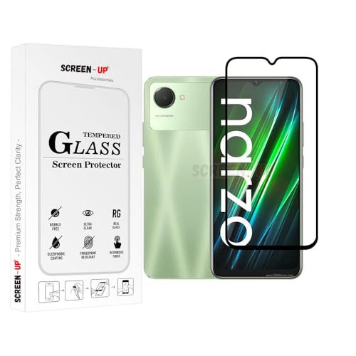 Image of ScreenUp Tempered Glass For Realme Narzo 50i Prime - Ultra Clear, 9H Scratch Resistant, Full Coverage, Easy Install Screen Protector