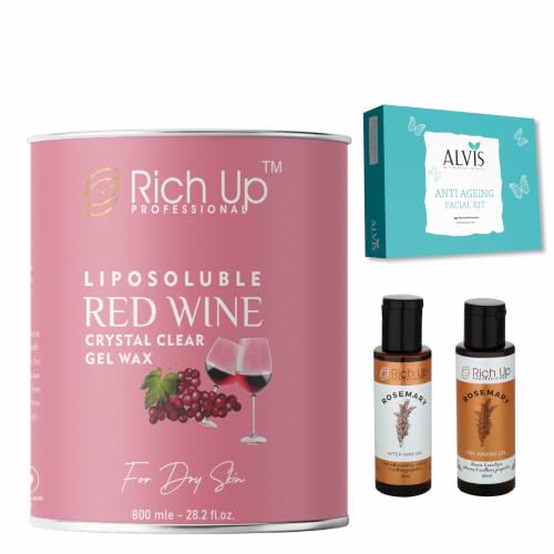 Image of Liposoluble Blueberry Crystal Clear Gel Wax, Normal Skin, 800ml, Painless Hair Removal with Vitamin C | Get 60 ml After Wex Oil & Gel And Facial Kit Free (Red Wine)