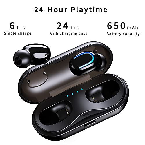 Mini Wireless Earbuds, Bluetooth 5.1 In Ear Light-Weight Headphones, Ipx7 Waterproof Sport Stereo Earphone, Built In Mic Noise Cancelling Headset With Charging Case, For Iphone/Samsung/Galaxy #TOP4