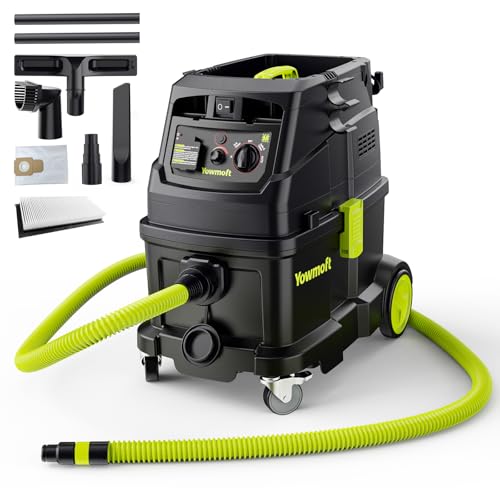 M Class Dust Extractor for Woodworking with Auto Hepa Clean & Dust Indicator Light, 10 Gallon Dust Extractor Vacuum with 150CFM Airflow & Power Tool Connector for Workshop, Construction Sites