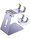OMOTON Adjustable Cell Phone Stand, C2 Aluminum Desktop Cellphone Stand with Anti-Slip Base and Convenient Charging Port, Fits All Smart Phones, Haze Purple