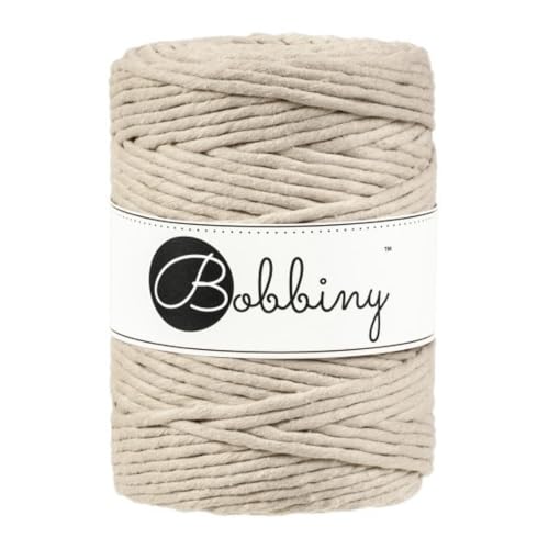 Bobbiny Corde Macramé Peignée XXL 5mm (Beige) 100m