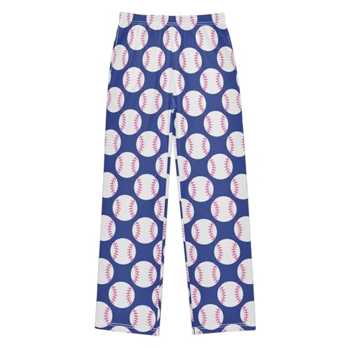 ZZXXB Baseball Print Boys Long Pants Soft Trousers Elastic Waist Kids Lounge Bottoms with Pockets S-XL