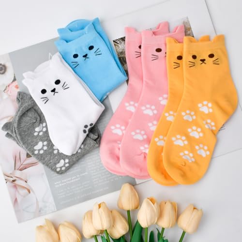 Stocking Stuffers for Women Wife Teen Girls Cute Cat Animal Socks Gifts - image 3